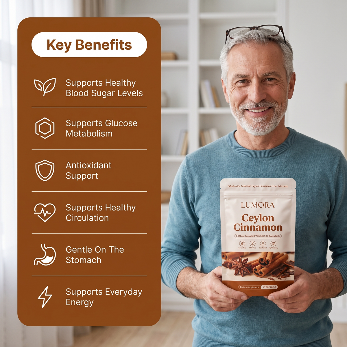 Ceylon Cinnamon 7200mg Equivalent with MCT Oil