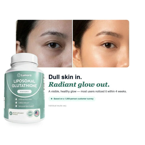 First Order Free Bonus — Lumora Liposomal Glutathione — Skin Glow, Immune & Detox Support (60 Capsules)
