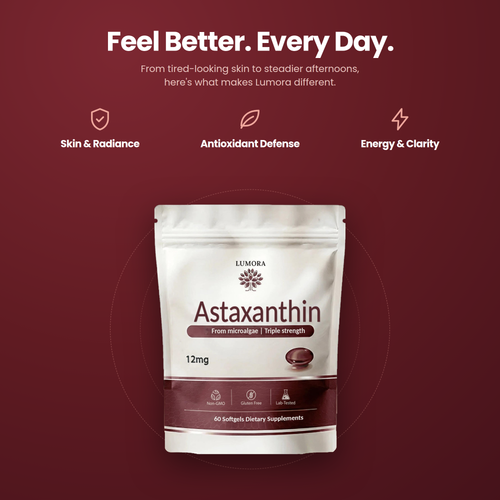First order free bonus Lumora Astaxanthin 12mg Softgels